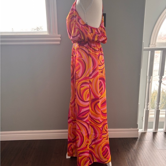 House of Harlow Vibrant Pink and Orange Maxi Dress - Picture 3 of 6